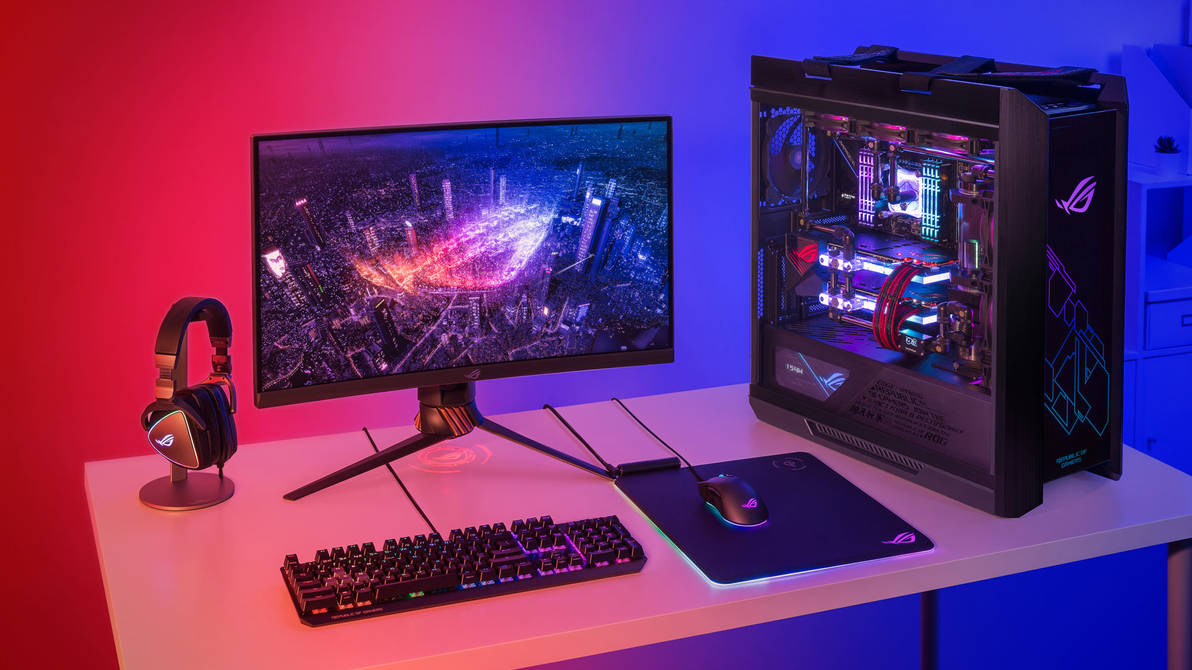 High-tech gaming setup